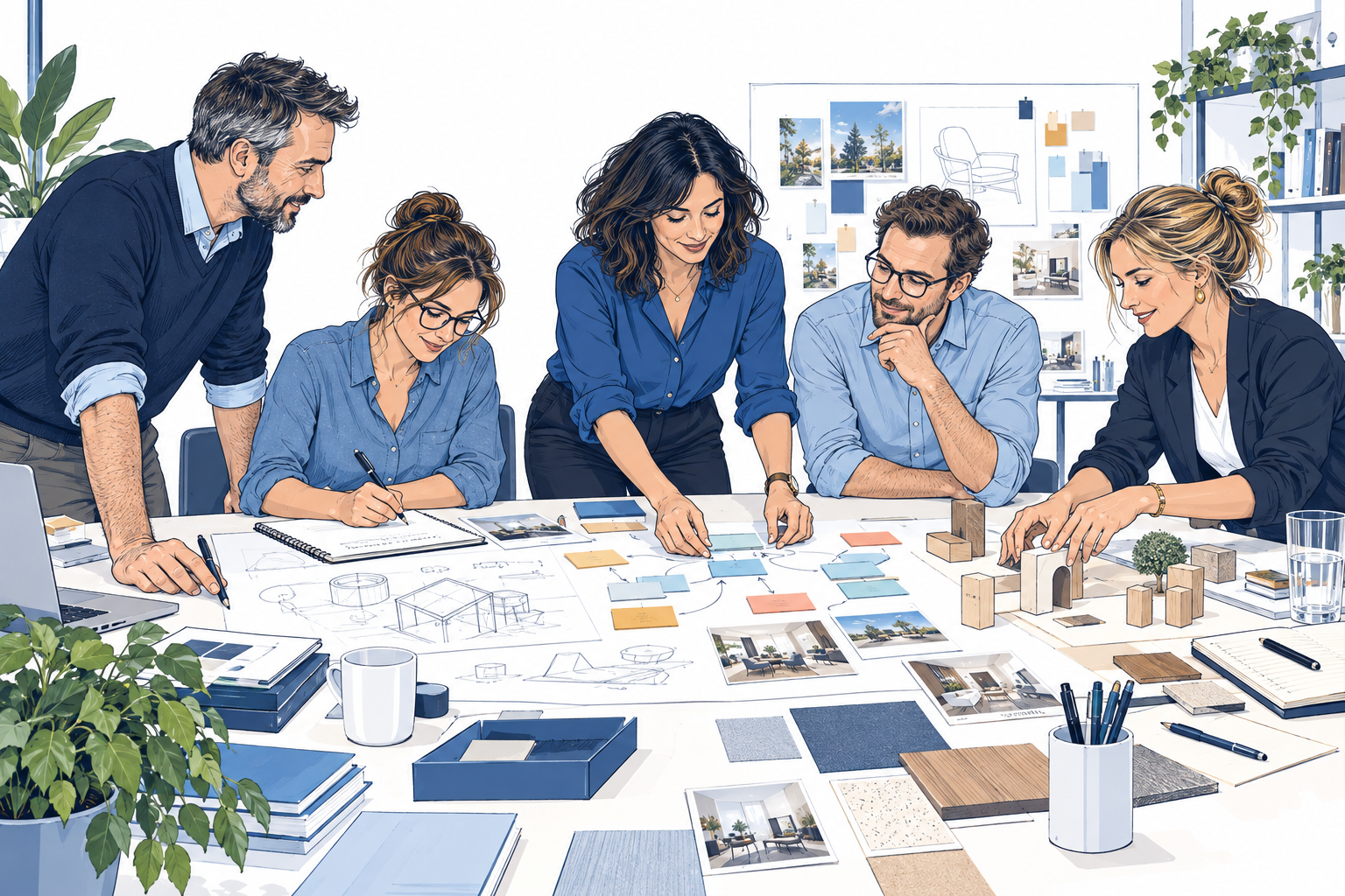 Ilustración de profesionales aprendiendo y desarrollando su autonomía en el trabajo